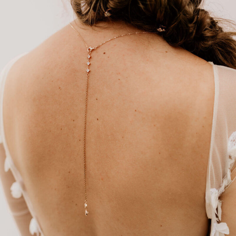 Rückenkette Brautkleid von Sternenauge als Einhänger in Farbe rosegold