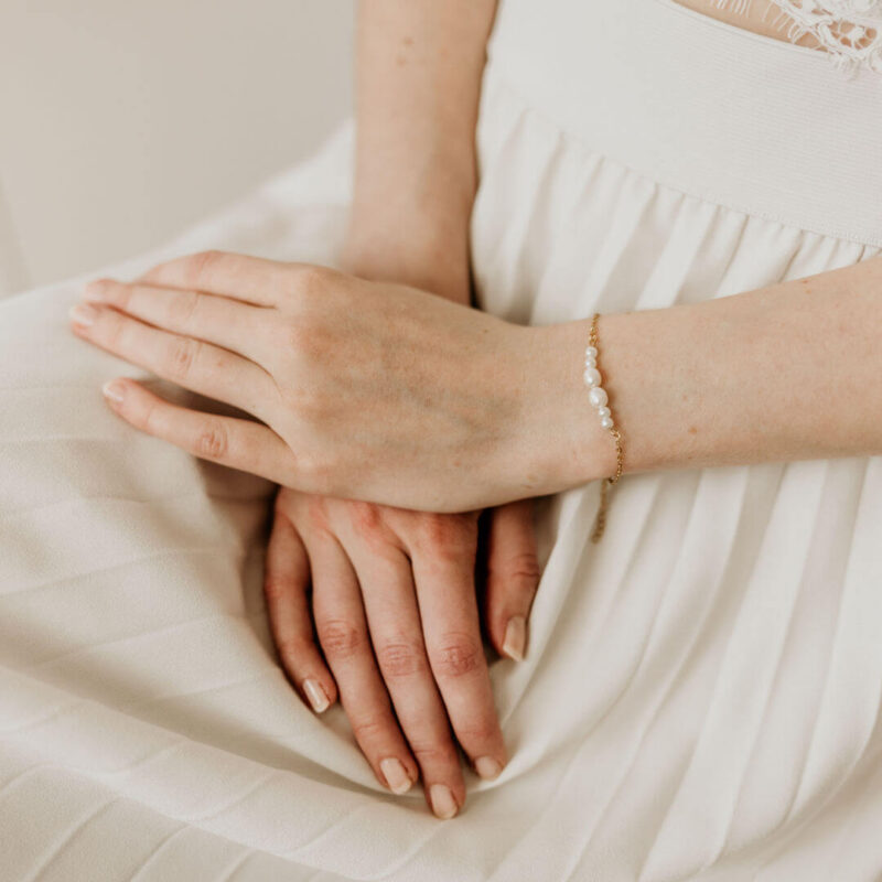 Zartes Armband Hochzeit mit Perlen