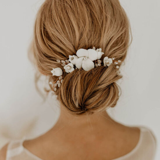Braut Haarkamm mit Porzellanblumen Schmuck von Sternenauge